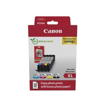 Canon cartridge CLI-571 C/M/Y/BK XL multipack + PP-201 10x15cm 50l.