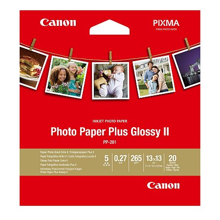 Canon papír PP-201 13×13 cm (5 x 5″) 20 listů, 265g/m2, lesklý